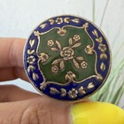 Vintage Brass Enamel Pill Box Small Trinket Jewelry Box Collectible Mini Gift