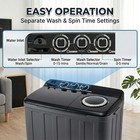 30lbs Portable Washing Machine  Twin Tub Washer Dryer Combo With Drain Pump Grey