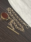 Victorian T h Bloodstone Carnelian Gold Fill Spinner Fob Gold Fill Watch Chain 9