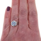 White Gold Masonic Blue Lodge Sweetheart s Ring - 10k Blue Enamel Sz 6