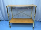 Vintage Gusdorf Style Mid Century Mcm Rolling Tv Bar Cart Plant Shelf 24x21x5