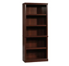 Cherry Finish 5 Shelf Bookcase Wooden Bookshelf Adjustable Shelves Storage Home