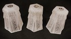 Vintage Art Deco French Replacemet Glass Shades Pendent Chandelier Set 3