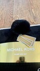 Michael Kors 2 Piece Chessboard Mk Knit Beanie Hat W Pom And Scarf Set Black