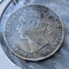 1896 Newfoundland Canada Twenty 20 Cents Victoria Sterling Silver Coin