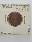1938-45 India Nd travancore  8 Cash Bronze Uncirculated Coin  in10