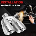  Dual Exhaust Tip Inlet 4 Inch Outlet 12  Length Universal 2 5 Inch Left