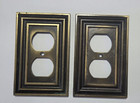 Lot Of 2 2005 Lhmc Liberty Hardware Metal Duplex Outlet Plate Cover Brass Tone