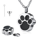 Pet Cat Dog Paw Print Cremation Jewelry For Ashes Wearable Urn Necklace Keepsake
