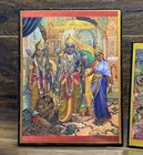 Vintage Hindu Lenticular Holographic Art Lot 2 Framed Rama Lakshmi Prints