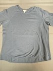 J Jill Perfect Pima Shirt Women M Gray Long Sleeve Top Solid Scoop Neck  a7 