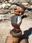 Antique Vintage Anri Hand Carved Wood Mechanical Yakker Man Cork Bottle Stopper 