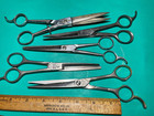 Lot Of 5 Hair Cutting Scissors- Barber Salon Professional Shears Vintage Roffler
