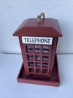 Enchanted Garden Red Telephone Booth Bird Feeder New W  Tag Hanging Decor