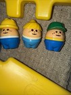 Vtg Little Tikes 10 Pcs Large 8x8 Waffle Blocks Red  Blue  Yellow  W people