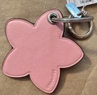 Nwt Coach Flower Bag Charm Key Ring Silver   Pink