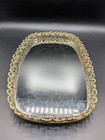 Vtg Mirrored Vanity Perfume Tray Ornate Gold Filigree Hollywood Regency 14 