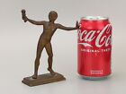 Antique Small Statue Of Dancing Fawn Gilt Bronze