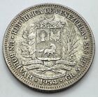 1954 Venezuela Silver  835 Un Bolivar - World Silver Coin - Toning - Ships Free