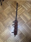 Vint Military Swedish Mauser Ww2 Military Ammunition Belt Brown Leather 5 Pouch