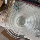 Vintage Set Of 4 Pyrex Clear Glass Nesting Mixing Bowls  322  323  325  326