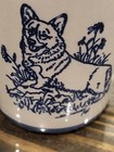 Vtg Welsh Corgi Louisville Stoneware Pottery 2 Mugs Signed Corgi Fauna Floral