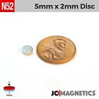 5mm X 2mm N52 Super Strong Rare Earth Neodymium Magnet Disc 5x2mm