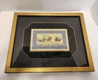  rare  Persian Miniature Painting On Bone With Frame 
