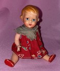 Celluloid Baby Toddler Doll Made In Italy 5    Vintage Original Dress Articulated