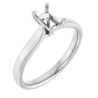 925 Sterling Silver 6x4mm Emerald Cut Semi Mount Ring Solitaire 4 Prong Setting