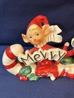 Vintage Candy Cane Merry Christmas Pixie Elf Elves  1950s Japan Rare