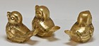 Vintage Solid Brass Sparrow Bird Figurine Paperweight Mid-century Decor Lot Of 3