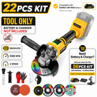 20v Brushless Cordless Angle Grinder 4-1 2 5  22pcs Tool Only For Dewalt Battery