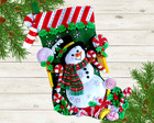 New Finished Bucilla Christmas Stocking Candy Snowman Handmade Felt