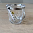 Cristal D arques Ice Bucket W Handle 24  Full Lead Crystal France Vintage