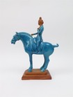 Reproduction 20th Century Chinese Tang Dynasty Horse   Rider Statue 17 5  X 13 