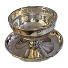 Vintage Modern Silverplate Bowl With Attached Underplate Server 5 5 d Bowl 3 5 h