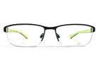 Nike Eyeglasses Frames 8098 015 Black Neon Green Rectangle Half Rim 56-16-140