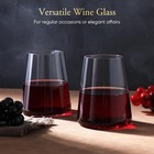 Stemless Wine Glass Set Of 4 Hand Made 16oz Crystal Red White Wine Glasses Fo   