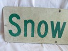 Antique Retired Vintage Aluminum Snow Rd Road  Street Sign  2 Sided Reflective