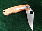 Spyderco Cpm S30v Golden Colorado U s a  Earth Orange Fa35 Pocket Knife Nib 4 75