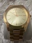 Michael Kors Unisex Slim Runway Gold Tone Stainless Steel Watch 42mm Mk3179