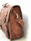 Leather Laptop Messenger Briefcase Men Unisex Shoulder Bag Vintage