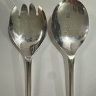 Vtg Sheffield England Silverplate Salad Serving Spoon Fork Set Shell Pattern 9   