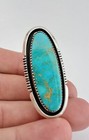 Huge Vintage Navajo Sterling Silver High Grade Royston Turquoise Ring 1 7 8 