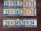 Rare Lot Of 8 Indiana License Plate Plates Original Same Number 1987 1989 1990 