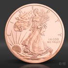 1 Oz Walking Liberty Copper Round  999 Fine Copper Bullion In Protective Flip