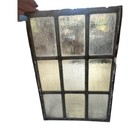 Antique Stained Glass Window Pane Panel 9 Section Primitive Rustic Decor