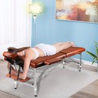 Massage Table Massage Bed Spa Bed 84  Long Portable 2 Folding W Carry Case Brown