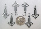  1486 Antiqued Sterling Silver Plated Celtic 2 Ring Connector - 6 Pcs